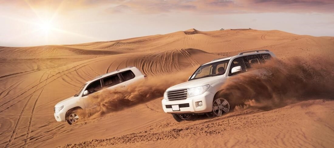 Dubai-Two 4x4 Vehicles Bashing Side Dubai