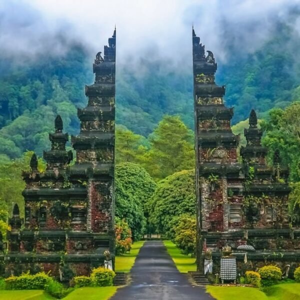 Gates to one of the Hindu temples in Bali in Indonesia