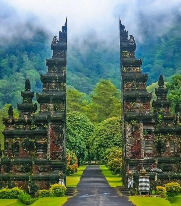 Gates to one of the Hindu temples in Bali in Indonesia