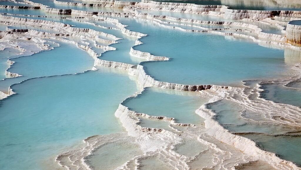 Travertine pools and terraces at ancient Hierapolis, Pamukkale