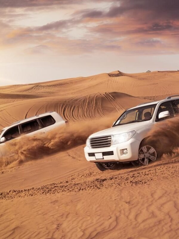 Dubai-Two 4x4 Vehicles Bashing Side Dubai