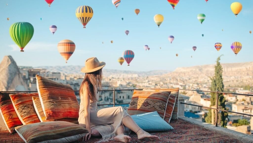 Young woman in Cappadocia.