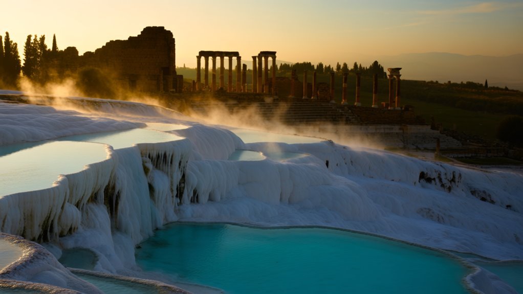 thermal terraces and ancient ruins