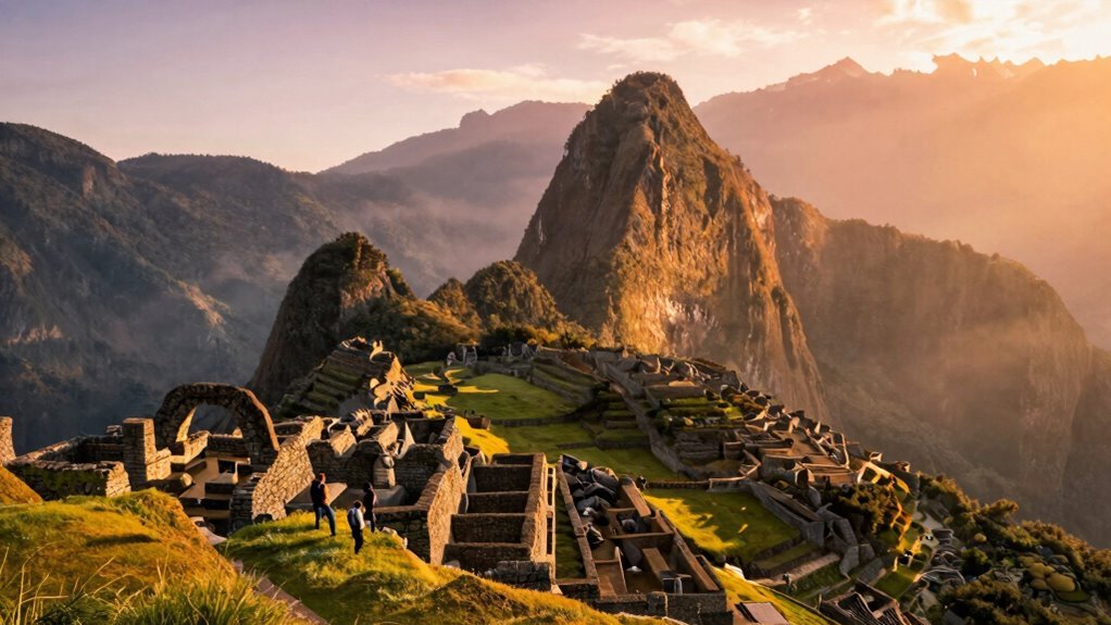 sun gate dawn reveals machu picchu